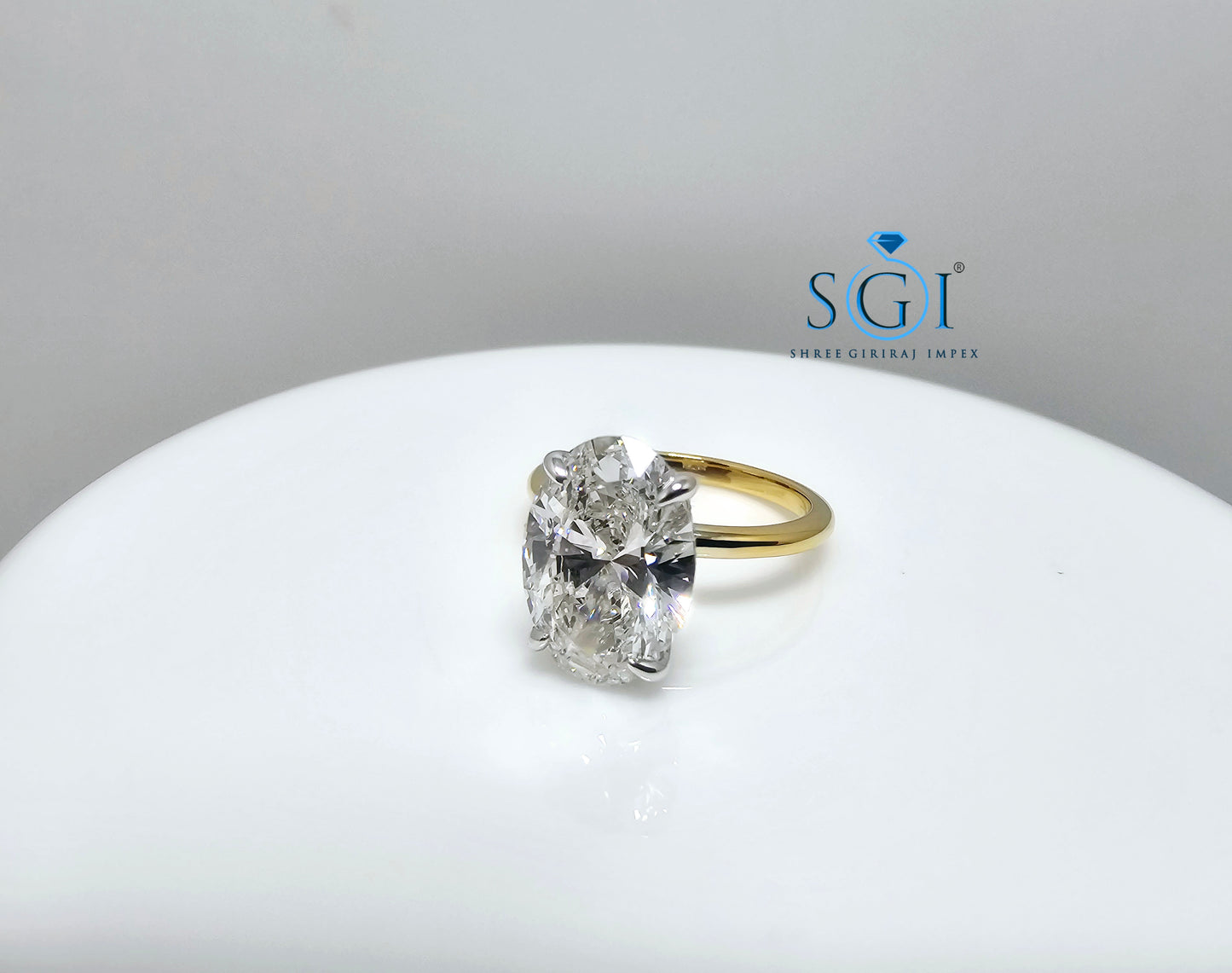 4.5ctw Lab Grown Diamond Engagement Ring With 18k Yellow Gold