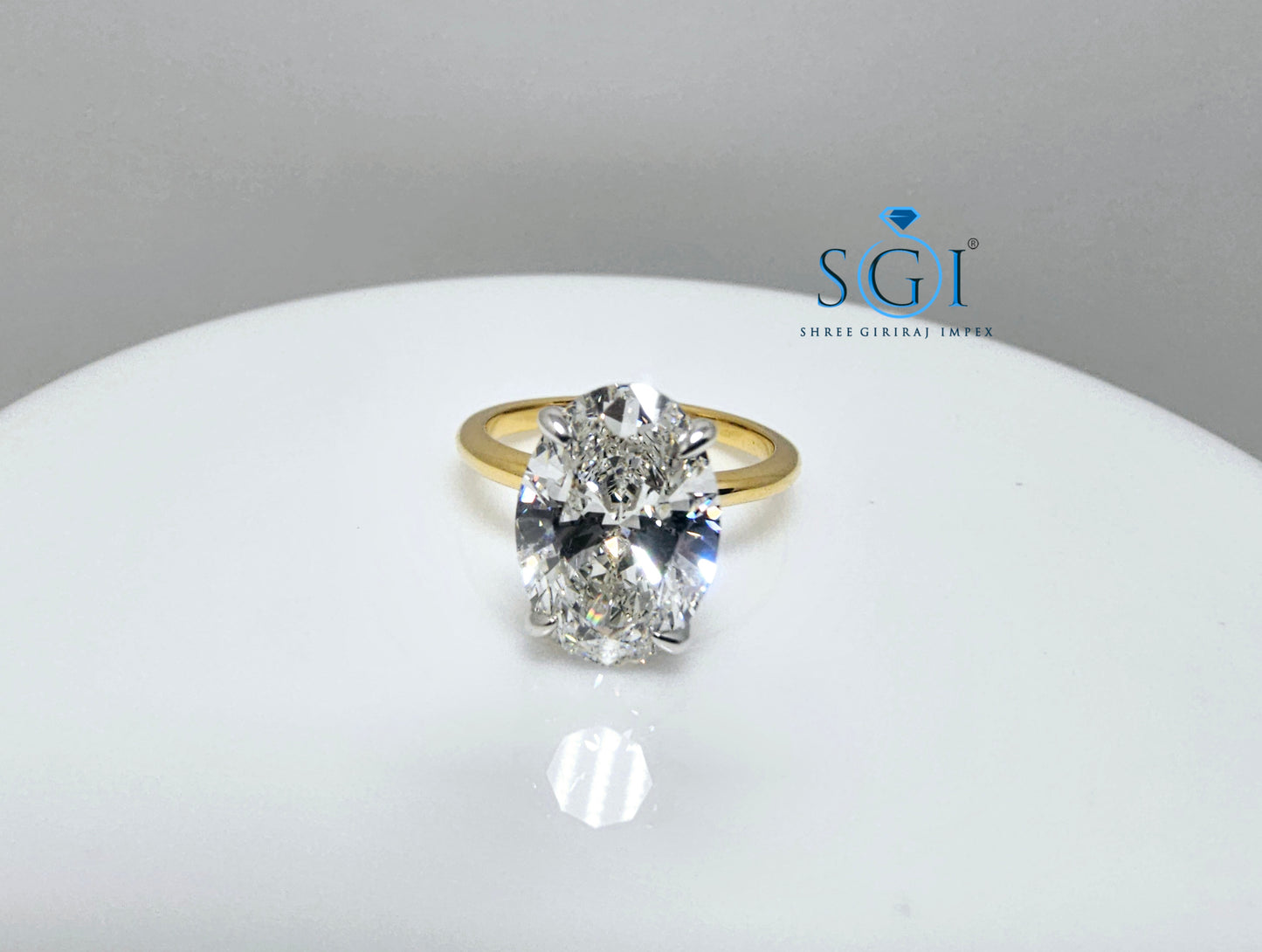 4.5ctw Lab Grown Diamond Engagement Ring With 18k Yellow Gold