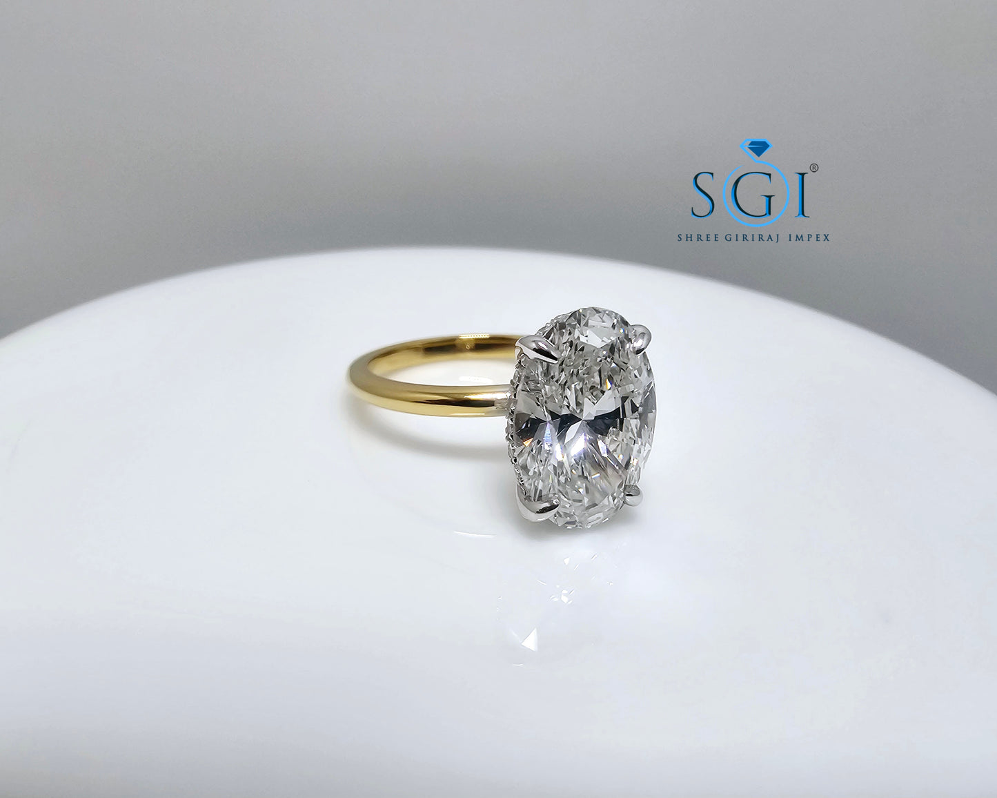 4.5ctw Lab Grown Diamond Engagement Ring With 18k Yellow Gold