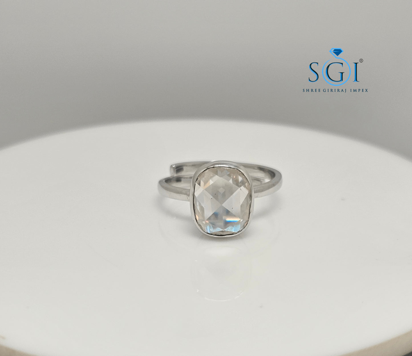 Rose Cut Cushion Shape Moissanite Diamond Luxurious Engagement Ring