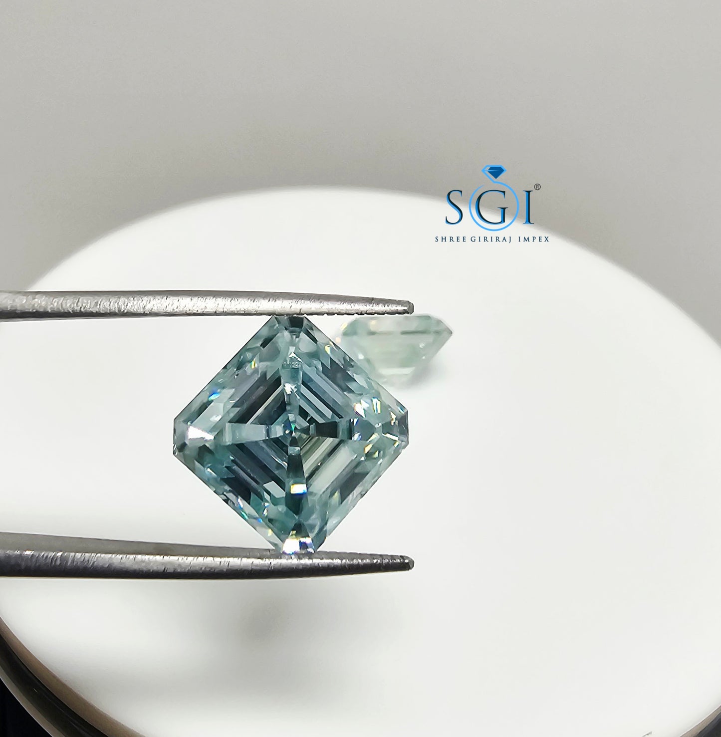 12mm Ascher Shape Aqua Light Blue Moissanite For Jewellery Rings Ear Ring Pendant