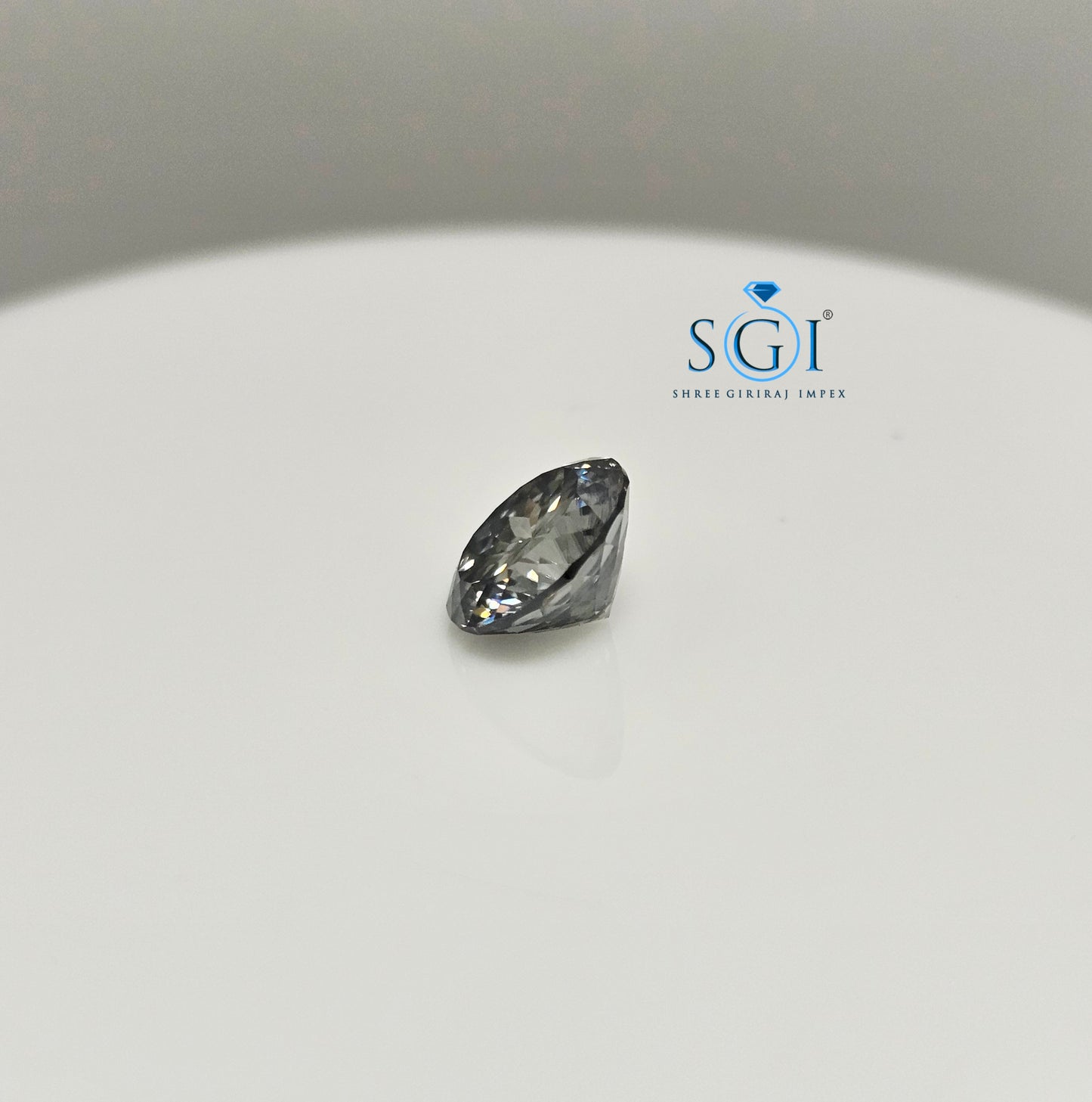 10mm Round Grey Moissanite Diamond 3.80ct – VVS1 Clarity for Custom Jewelry