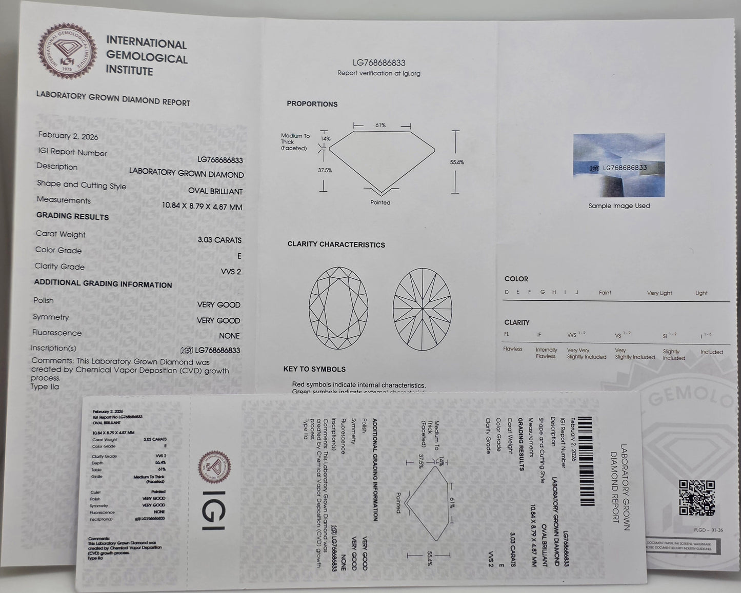 IGI Certified 3.03 Ct Oval Cut Lab Grown Diamond Solitaire – Premium Quality