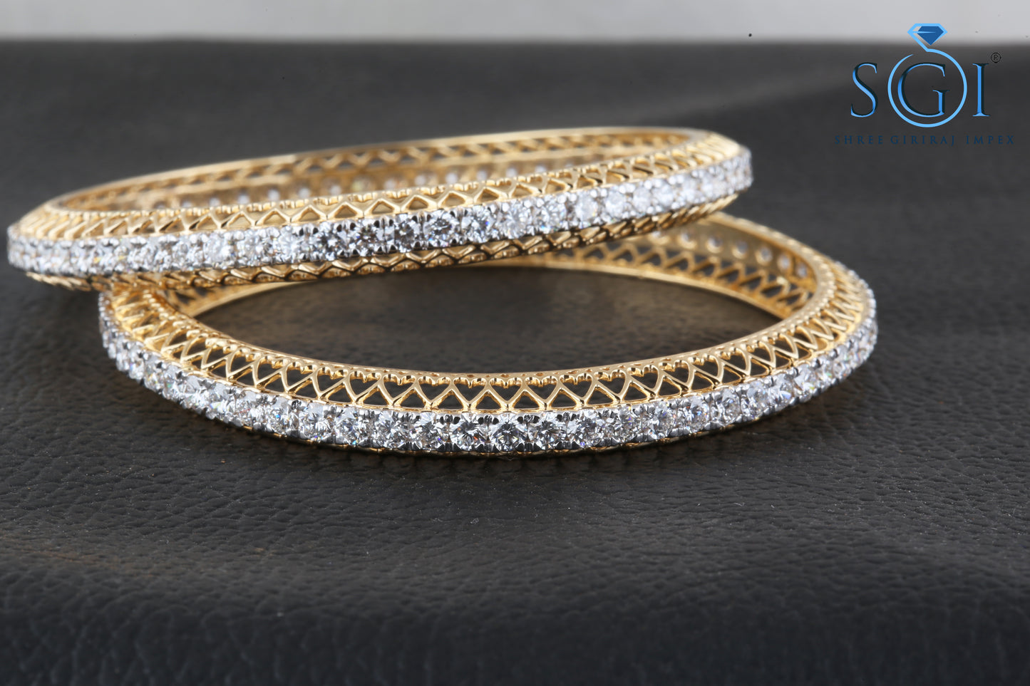 30ctw Round White D vvs1 Moissanite 14k Solid Gold Diamond Bangles, Stackable Round Shape Bangles For Valentine Day, Diamond Bangles For Bridal, Wedding Bangles For Womens