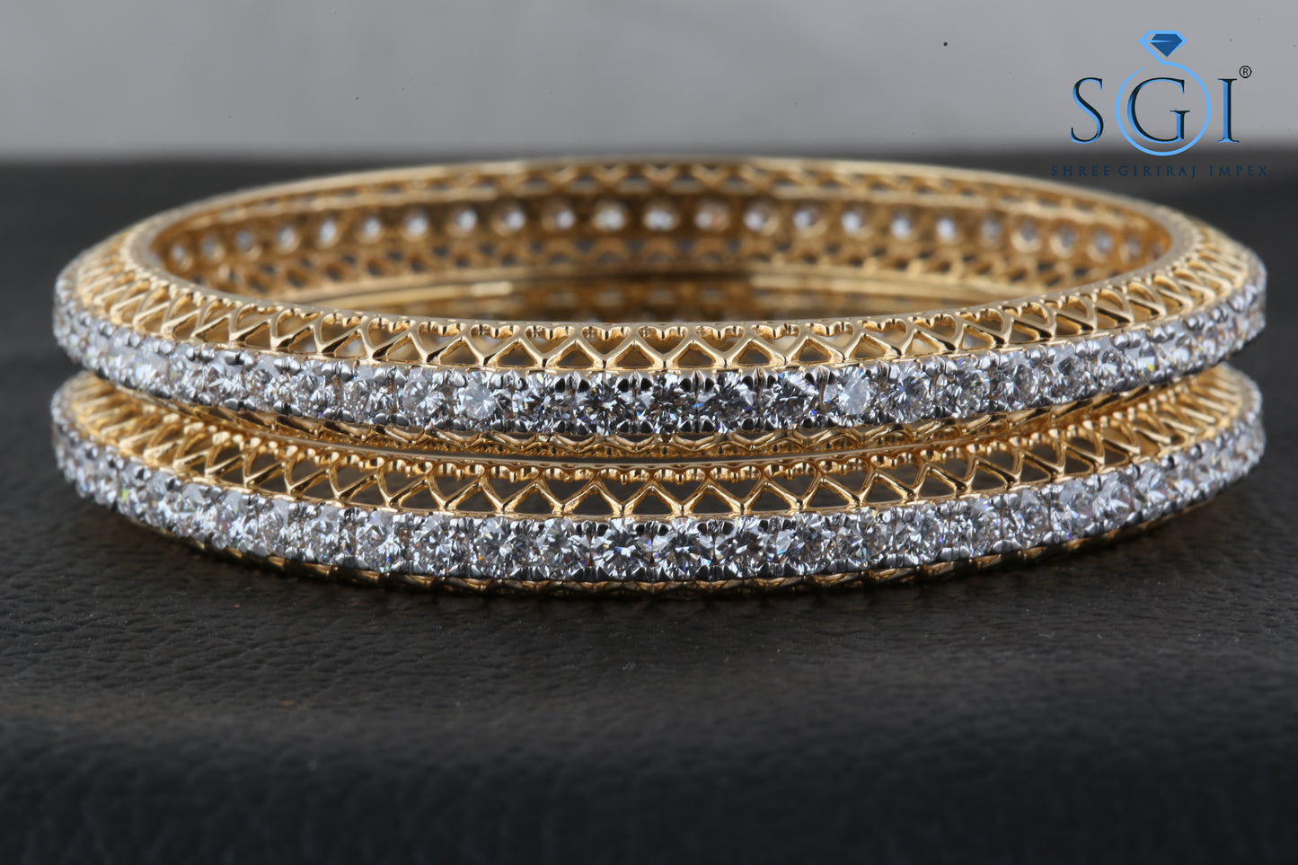 30ctw Round White D vvs1 Moissanite 14k Solid Gold Diamond Bangles, Stackable Round Shape Bangles For Valentine Day, Diamond Bangles For Bridal, Wedding Bangles For Womens