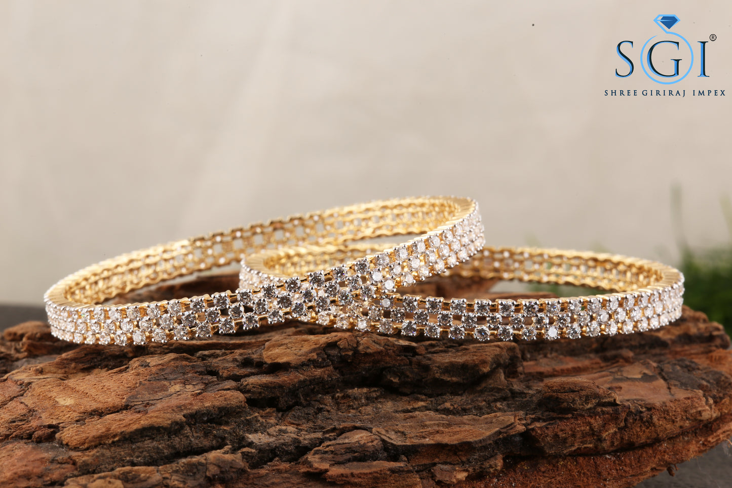 18ctw White D VVS1 Moissanite Diamond Set of 2 Bangles, Bridal Jewelry,Glittering Diamonds Bangles, Wedding Bangles Womens , Wedding Bangles For Womens, Multi Diamonds Gold Bangles