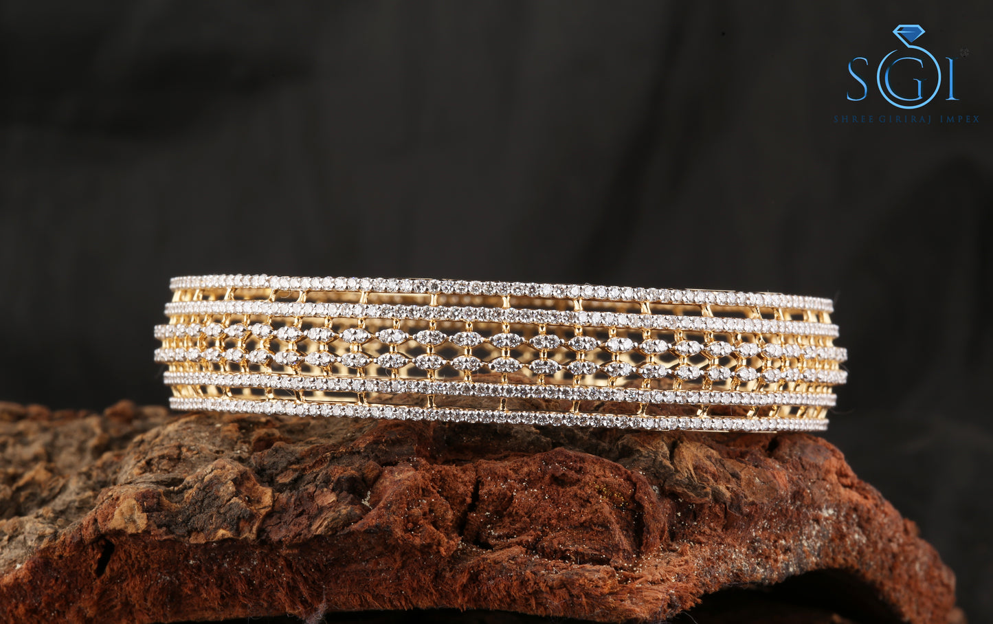25ctw White D VVS1 Moissanite Diamond Set of 2 Bangles, Classic Design Set Of 2 Pcs Bangles, White Diamond Studded 18k Gold Plated, Very Beautiful Designer Bangle, Bangles For Womens