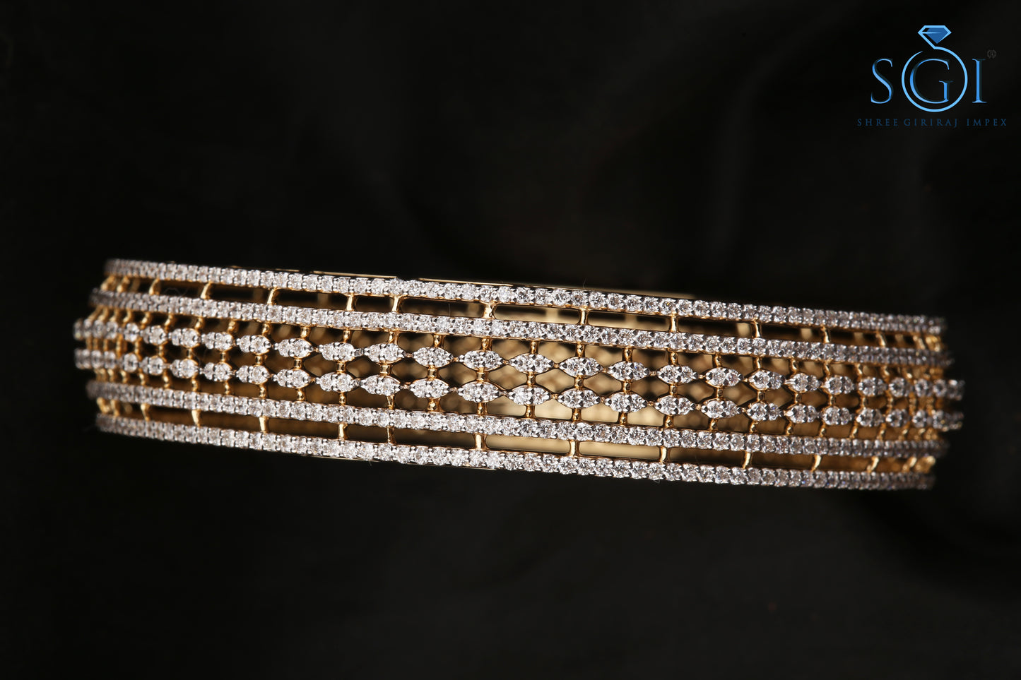 25ctw White D VVS1 Moissanite Diamond Set of 2 Bangles, Classic Design Set Of 2 Pcs Bangles, White Diamond Studded 18k Gold Plated, Very Beautiful Designer Bangle, Bangles For Womens