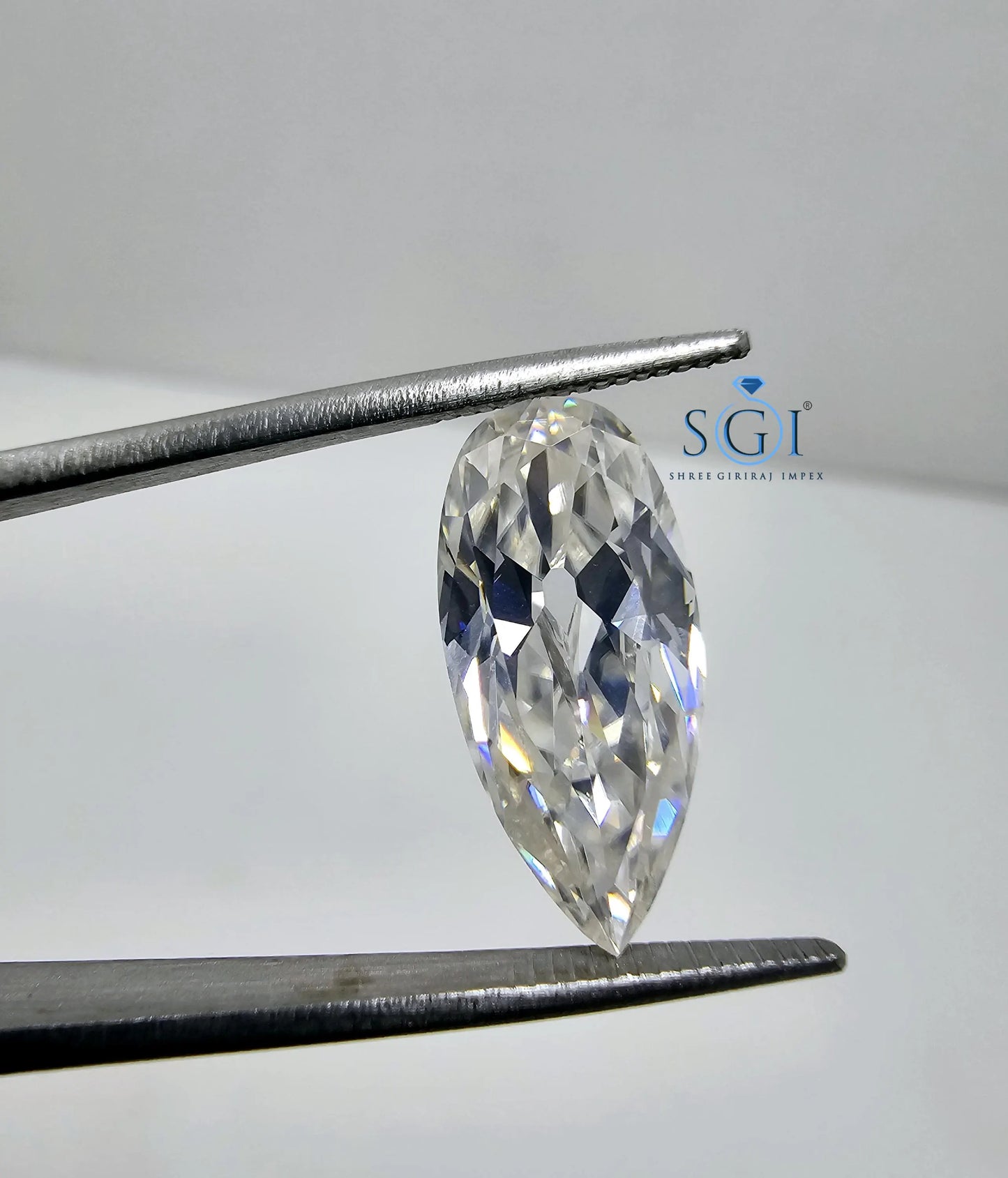 Pear Shape Moissanite Diamond: 5 Carat Old European Cut