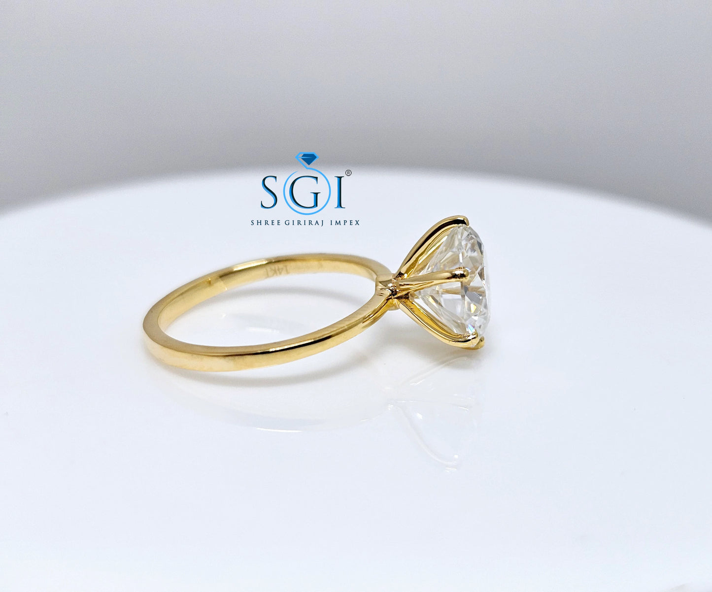3ct Lab-Grown Diamond Solitaire Ring: E VVS1 Yellow Gold Engagement
