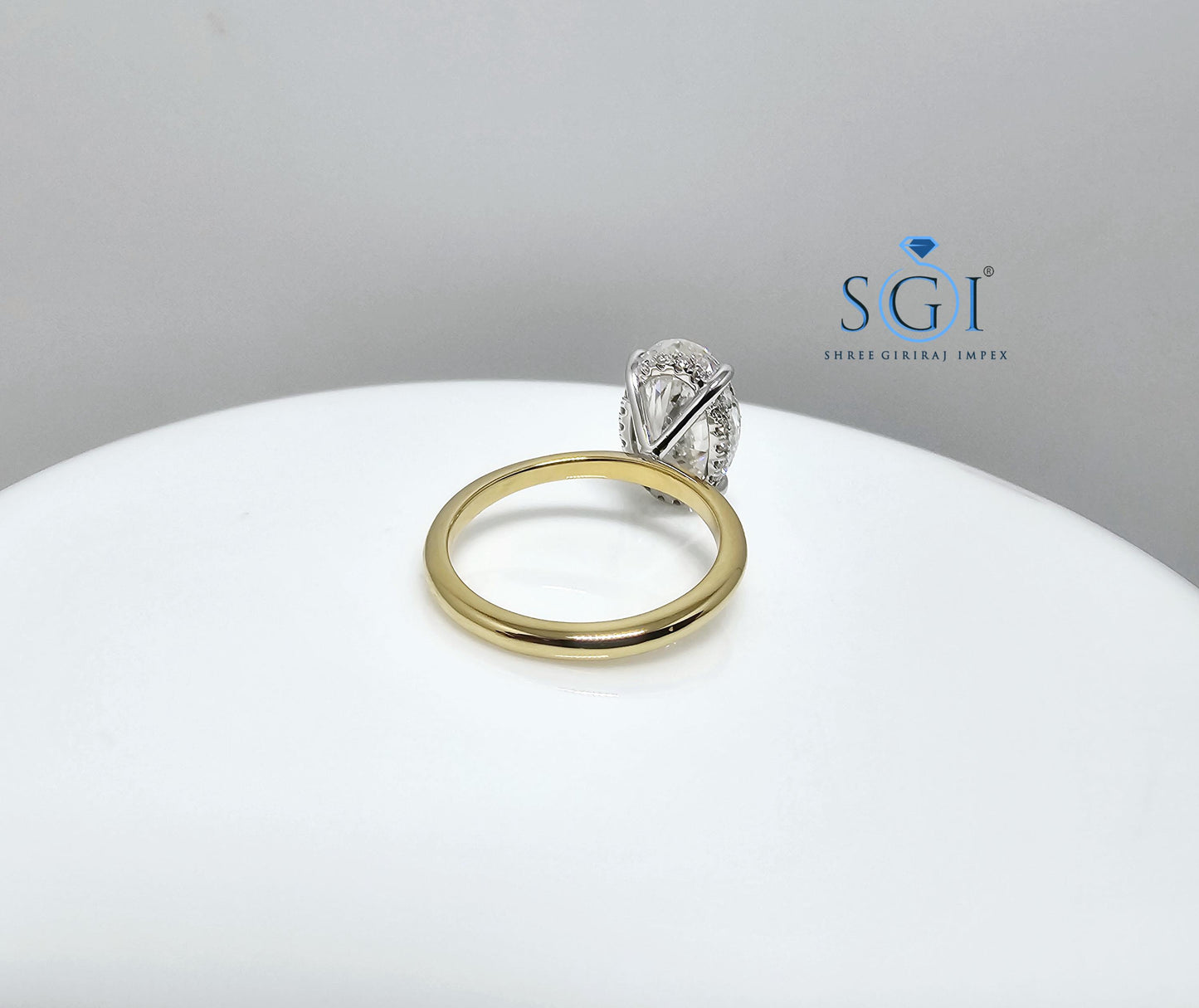 4.5ctw Lab Created Diamond Hidden Halo Ring — Engagement, Wedding, Anniversary in Yellow Gold