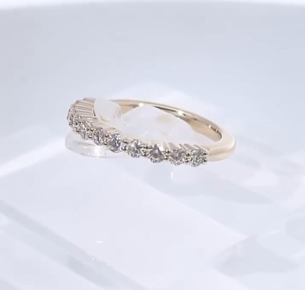 3mm Round Shape EF VVS Labgrown diamond Engagement Ring with 14k Rose Gold
