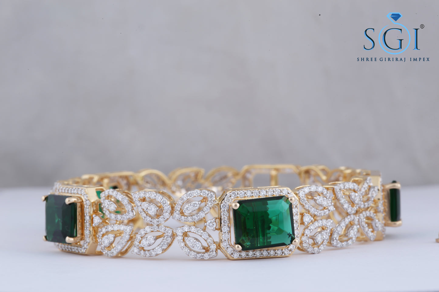 60ctw Green Lab Grown Emerald And Round Cut Moissanite Diamond Bangles, Emerald Green Yellow Gold Bangles, Bollywood Jewelry,Diamond jewelry, Fancy Bangles For Women, Wedding Bangle Collection