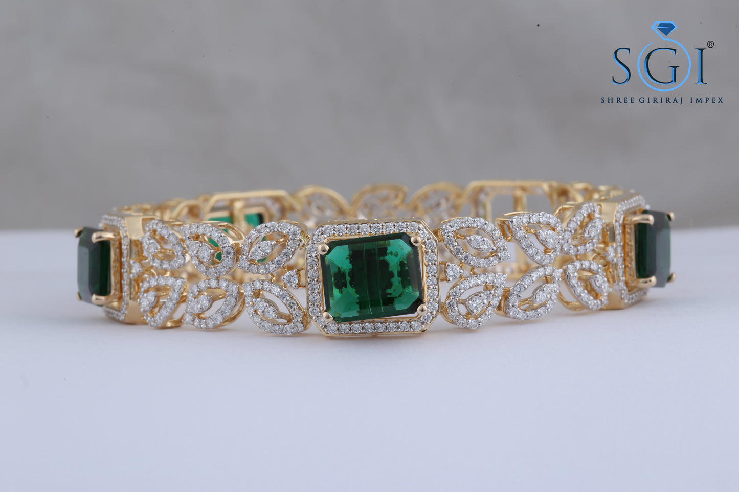 60ctw Green Lab Grown Emerald And Round Cut Moissanite Diamond Bangles, Emerald Green Yellow Gold Bangles, Bollywood Jewelry,Diamond jewelry, Fancy Bangles For Women, Wedding Bangle Collection
