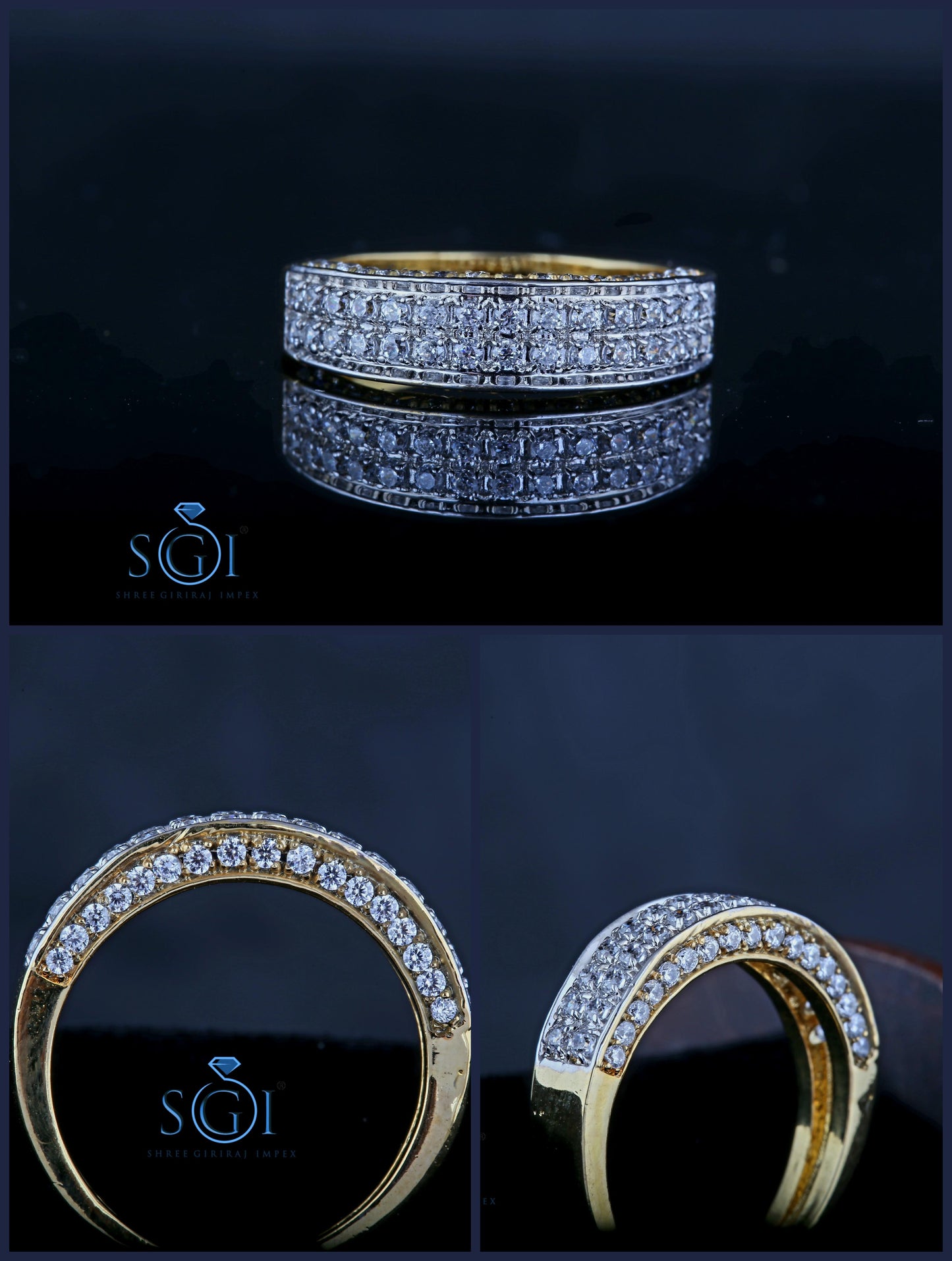 2ctw Round White EF VVS VS Lab Grown Diamond Ring Band With Yellow Gold Wedding Partywear Gift For Her Christmas gift