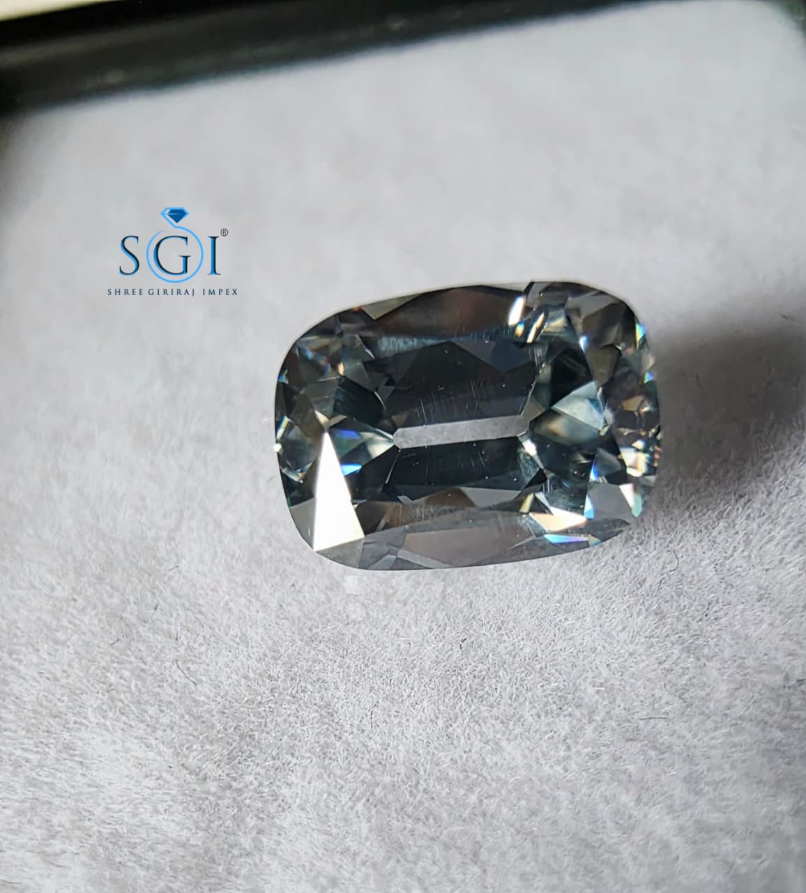 3 CT Grey Elongated Cushion Moissanite 10x7mm | Old European Cut Lab Created Loose Gemstone