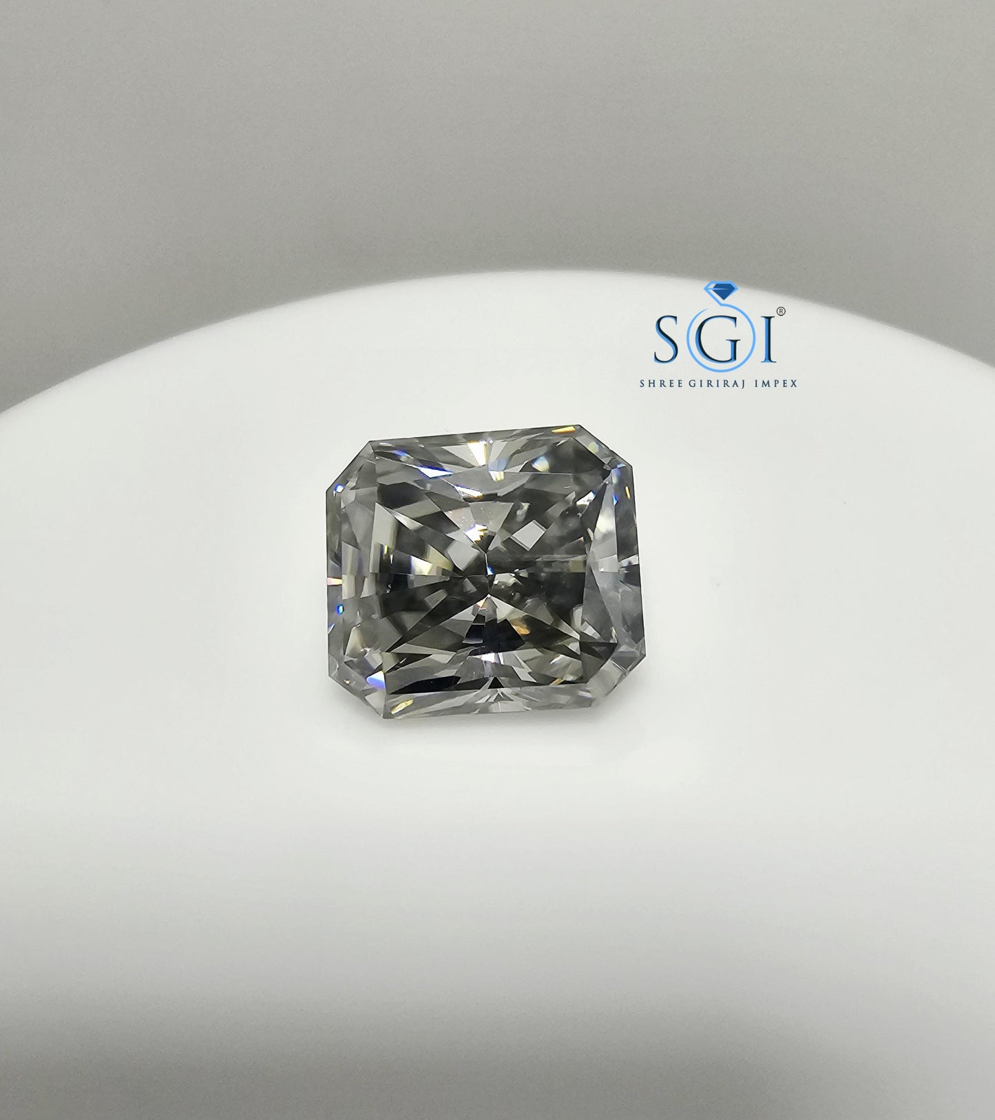 16.15 Ct Natural Grey Moissanite, Radiant Cut Loose Moissanite Gemstone for Custom Engagement Ring, Dark Grey VVS Diamond Alternative