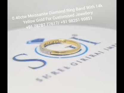 0.40ctw White D VVS Moissanite Diamond Eternity Ring Band With 14k Yellow Gold