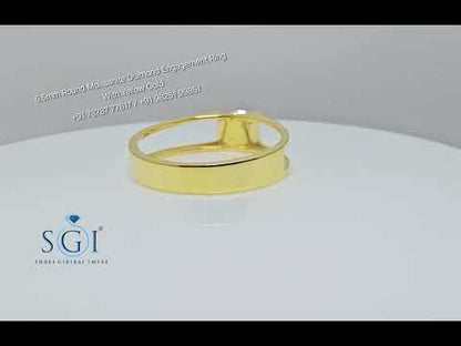 1ct E VS1 Lab Grown Diamond Unisex Ring With Yellow gold For Engagement,  Wedding, Solitaire Ring