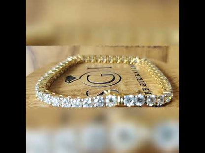 14k Yellow Gold Tennis Bracelet With 4mm White D VVS1Moissanite Diamond