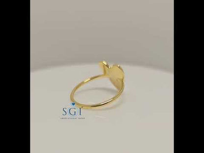 0.10ctw EF VVS VS LABGROWN DIAMOND PARTY WEAR RING WITH YELLOW GOLD