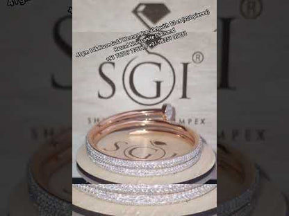 41 gm 14 k Rose Gold Bracelet with 13 ct Round White Moissanite Diamond