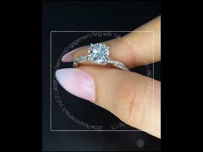 2ctw E VVS2 Round Lab Grown Diamond Engagement Ring with 14k White Gold