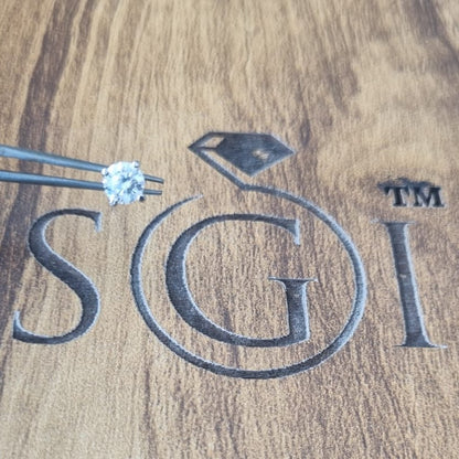 18k Yellow Gold Italian Nose Pin With 5mm Round White Moissanite Diamond