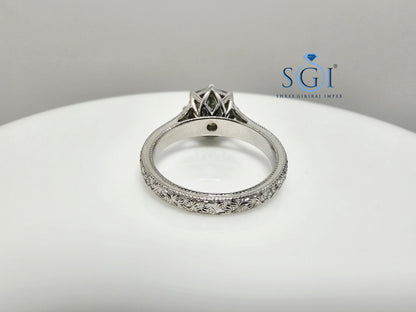 Elegant 3Ct Natural Green Octa Hexagon Moissanite Ring in Silver Vintage StyleJewelry