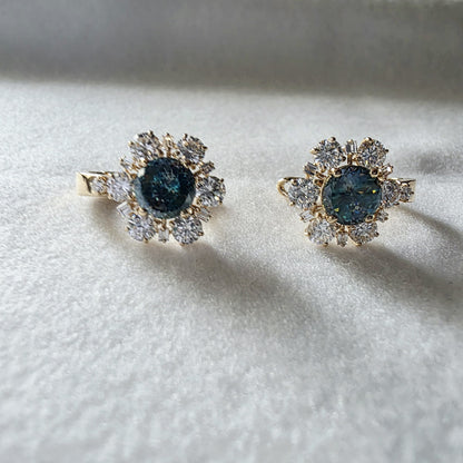 Luxury 18K Gold Earrings 2CT Portuguese Cut Moissanite Center 2.50 CTW Lab-Grown Diamond Side Stones Premium Fine Jewelry