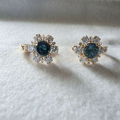 Luxury 18K Gold Earrings 2CT Portuguese Cut Moissanite Center 2.50 CTW Lab-Grown Diamond Side Stones Premium Fine Jewelry