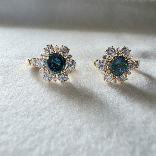 Luxury 18K Gold Earrings 2CT Portuguese Cut Moissanite Center 2.50 CTW Lab-Grown Diamond Side Stones Premium Fine Jewelry