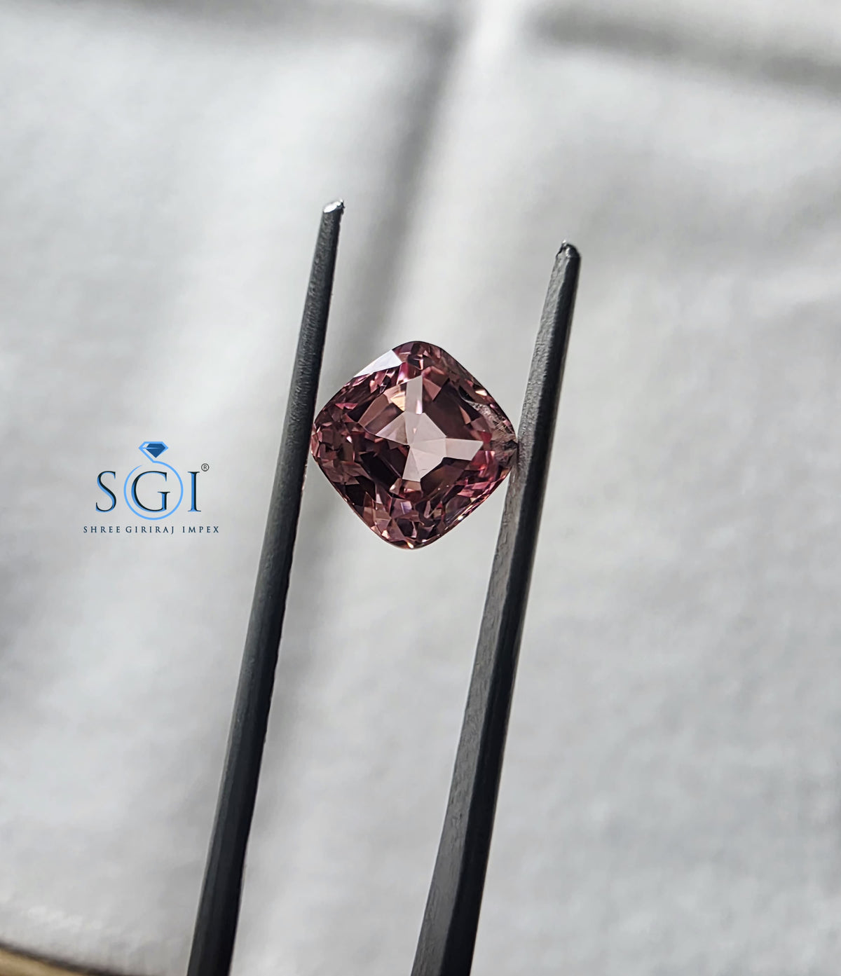 1.80 CT Padparadscha Color Lab-Grown Sapphire 7mm Cushion Cut Loose Gemstone for Custom Fine Jewelry