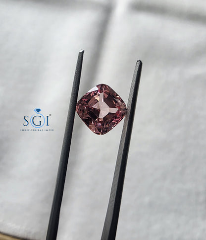 1.80 CT Padparadscha Color Lab-Grown Sapphire 7mm Cushion Cut Loose Gemstone for Custom Fine Jewelry
