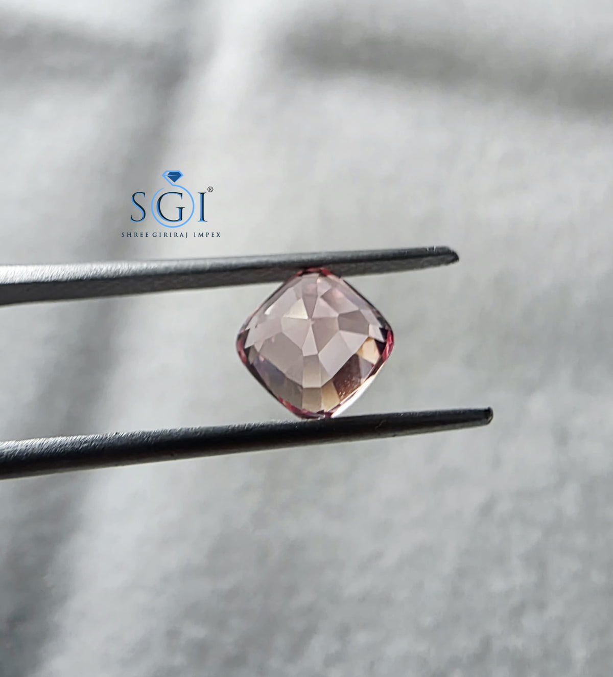 1.80 CT Padparadscha Color Lab-Grown Sapphire 7mm Cushion Cut Loose Gemstone for Custom Fine Jewelry