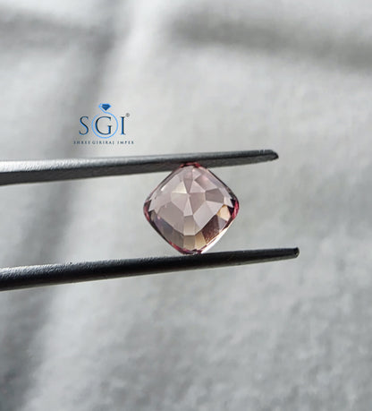 1.80 CT Padparadscha Color Lab-Grown Sapphire 7mm Cushion Cut Loose Gemstone for Custom Fine Jewelry