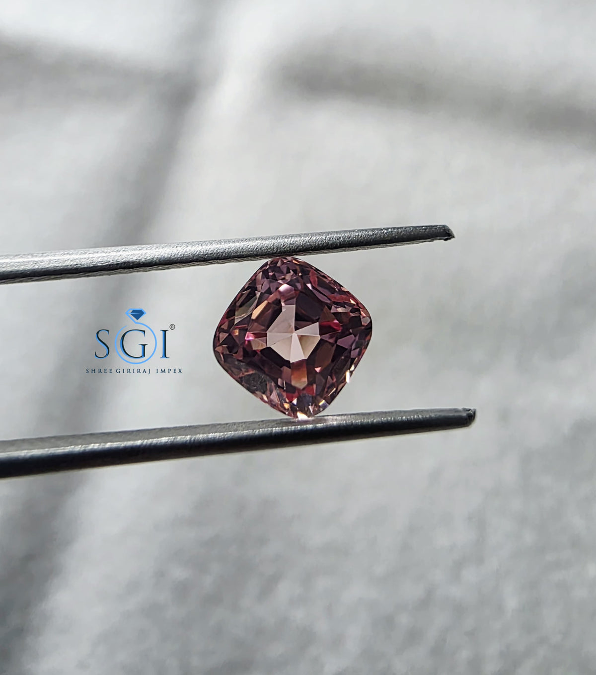 1.80 CT Padparadscha Color Lab-Grown Sapphire 7mm Cushion Cut Loose Gemstone for Custom Fine Jewelry