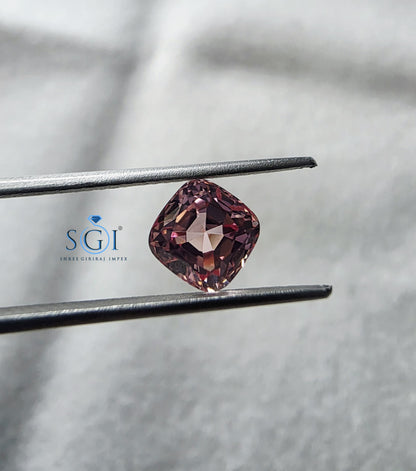 1.80 CT Padparadscha Color Lab-Grown Sapphire 7mm Cushion Cut Loose Gemstone for Custom Fine Jewelry