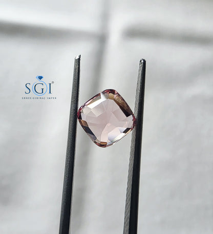 1.80 CT Padparadscha Color Lab-Grown Sapphire 7mm Cushion Cut Loose Gemstone for Custom Fine Jewelry