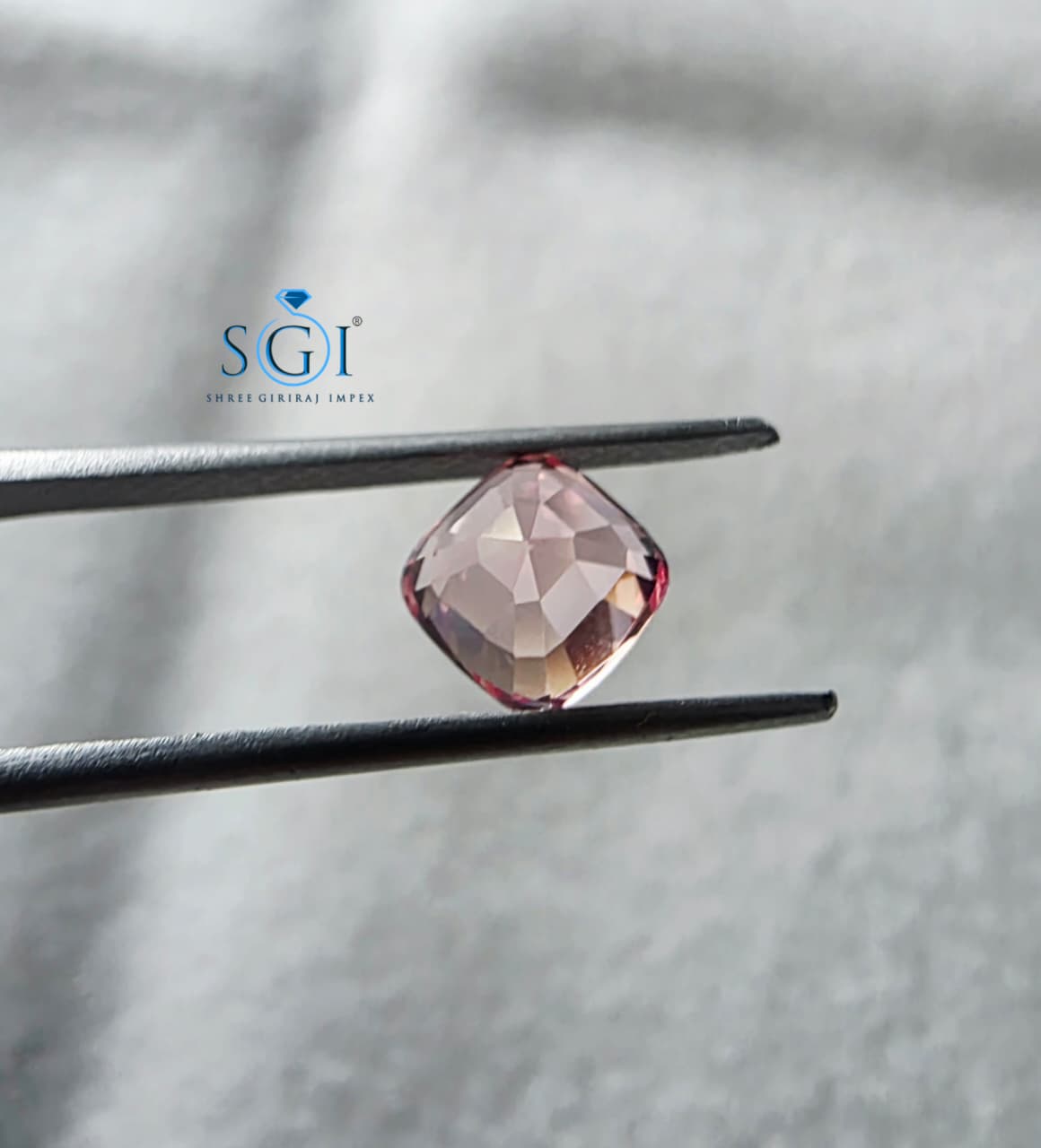 1.80 CT Padparadscha Color Lab-Grown Sapphire 7mm Cushion Cut Loose Gemstone for Custom Fine Jewelry