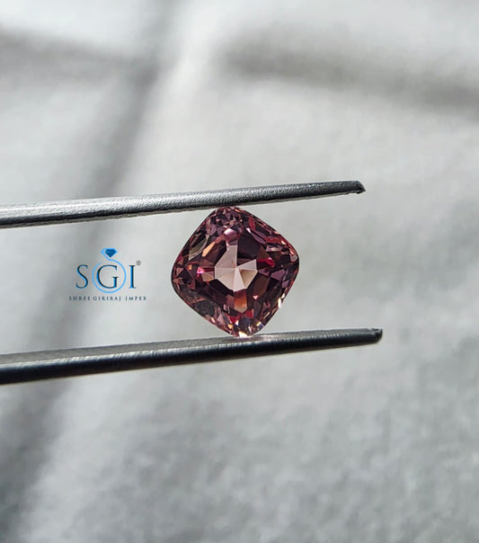 1.80 CT Padparadscha Color Lab-Grown Sapphire 7mm Cushion Cut Loose Gemstone for Custom Fine Jewelry