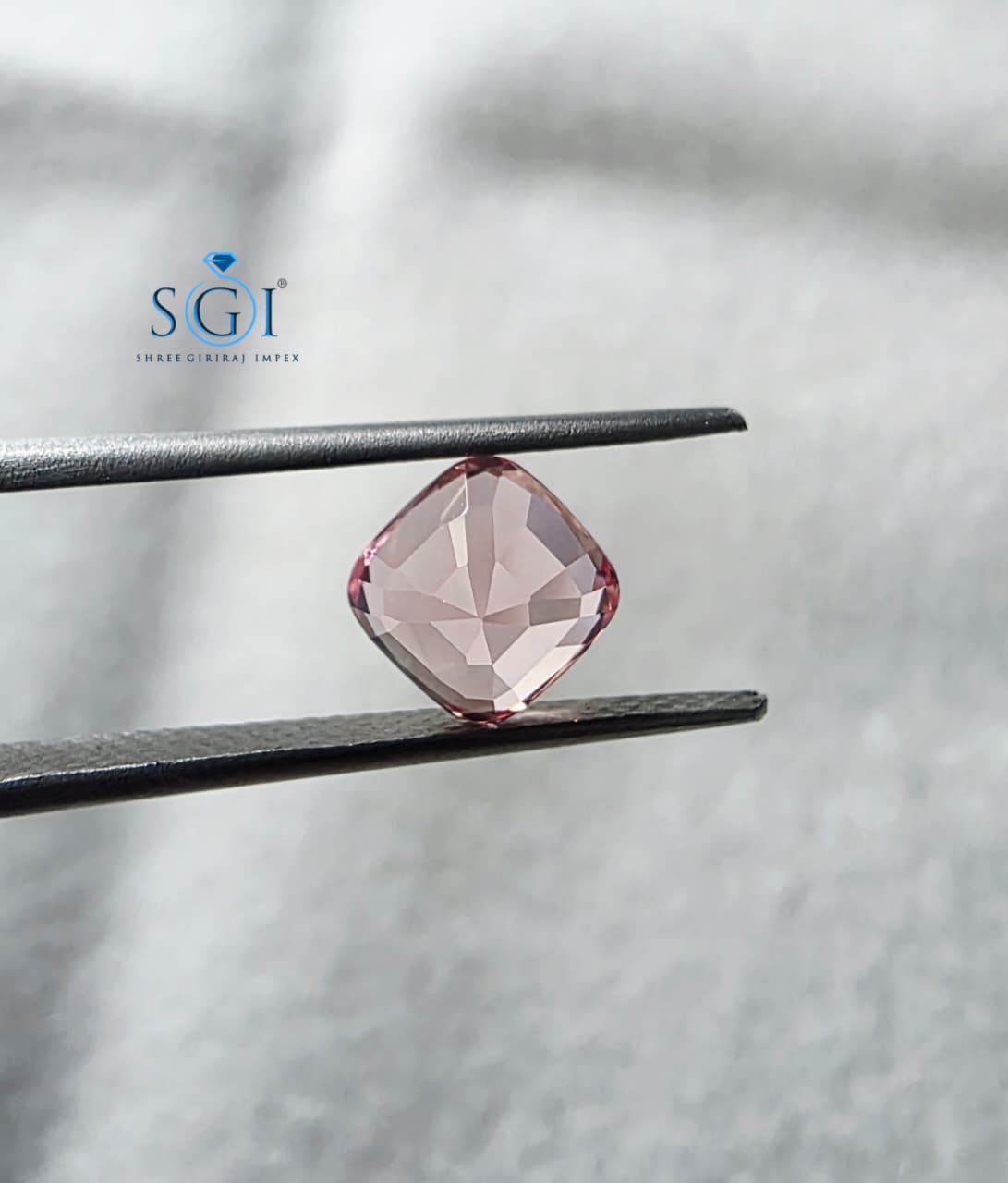 1.80 CT Padparadscha Color Lab-Grown Sapphire 7mm Cushion Cut Loose Gemstone for Custom Fine Jewelry