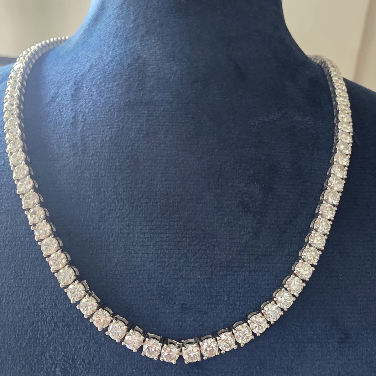 Luxury 26 CT Moissanite Solitaire Necklace Set 104 Round Brilliant Stones 18 Inch Premium Fine Jewelry