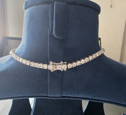 Luxury 26 CT Moissanite Solitaire Necklace Set 104 Round Brilliant Stones 18 Inch Premium Fine Jewelry