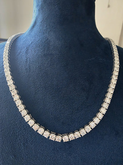Luxury 26 CT Moissanite Solitaire Necklace Set 104 Round Brilliant Stones 18 Inch Premium Fine Jewelry