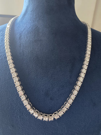 Luxury 26 CT Moissanite Solitaire Necklace Set 104 Round Brilliant Stones 18 Inch Premium Fine Jewelry