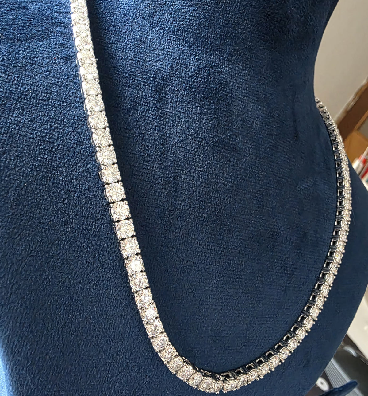 Luxury 26 CT Moissanite Solitaire Necklace Set 104 Round Brilliant Stones 18 Inch Premium Fine Jewelry