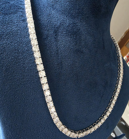 Luxury 26 CT Moissanite Solitaire Necklace Set 104 Round Brilliant Stones 18 Inch Premium Fine Jewelry
