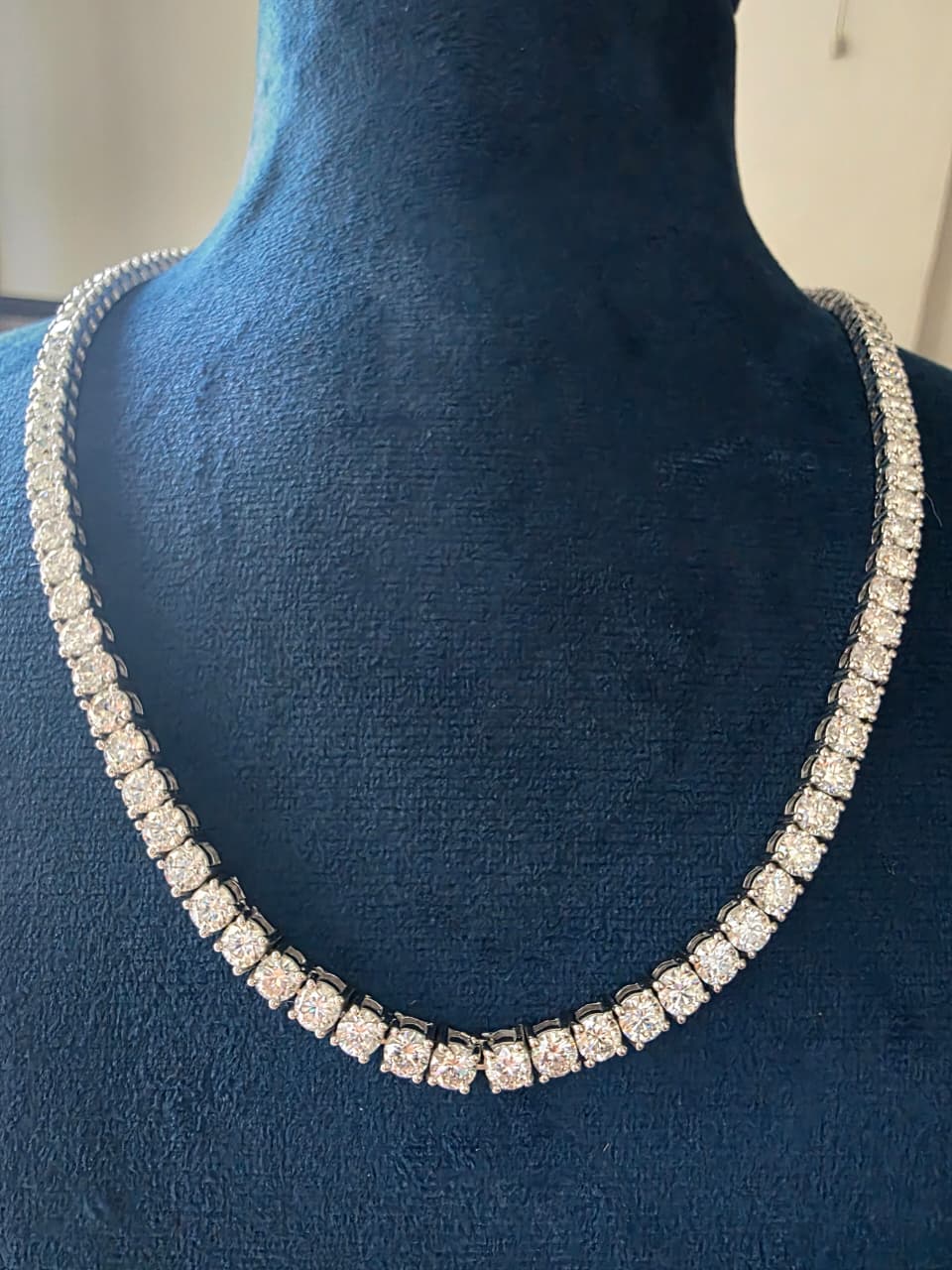 Luxury 26 CT Moissanite Solitaire Necklace Set 104 Round Brilliant Stones 18 Inch Premium Fine Jewelry