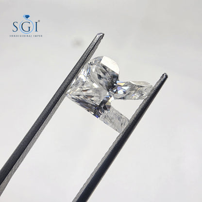 8mm R Alphabet White Moissanite Stone D Color VVS1 Custom Jewelry Gemstone